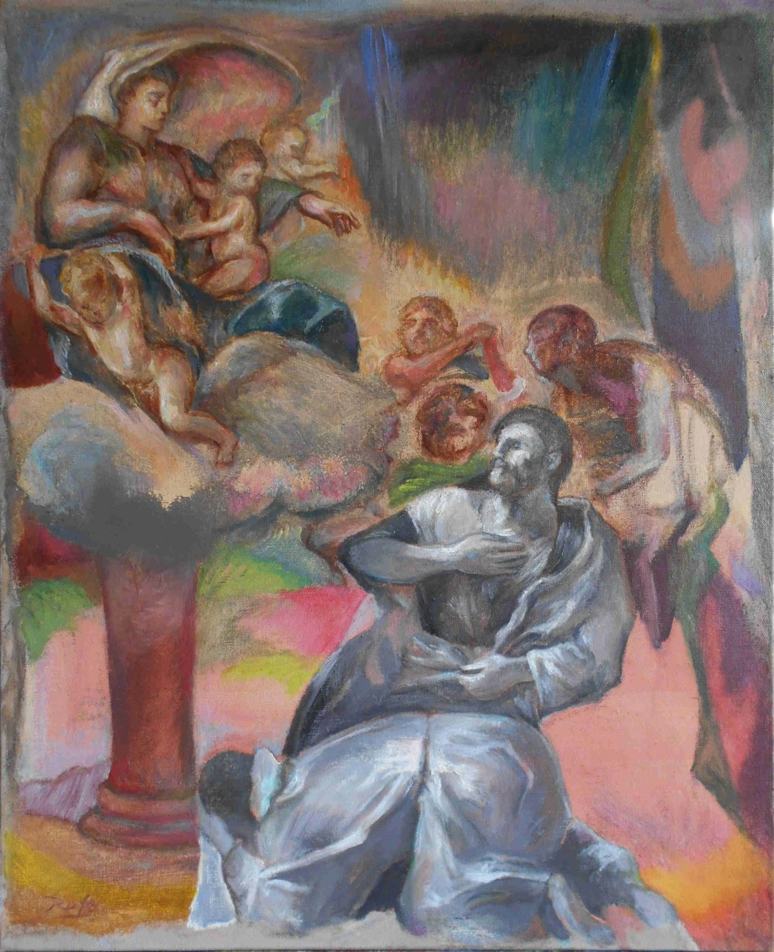 Our Lady of  The Pillar (after Poussin)