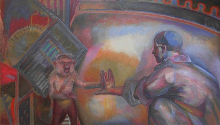 Pierrot Pushing Monkey